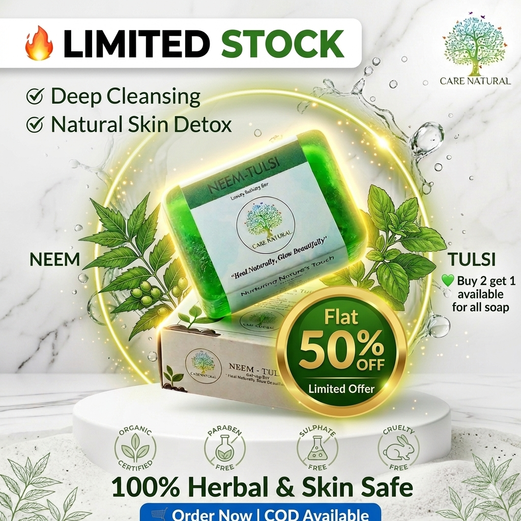 𝗡𝗲𝗲𝗺 & 𝗧𝘂𝗹𝘀𝗶 𝗛𝗲𝗮𝗹𝗶𝗻𝗴 𝗕𝗮𝗿 | 𝗟𝘂𝘅𝘂𝗿𝘆 𝗛𝗮𝗻𝗱𝗺𝗮𝗱𝗲 𝗕𝗮𝘁𝗵 𝗦𝗼𝗮𝗽 | 𝗖𝗹𝗲𝗮𝗿𝘀 𝗔𝗰𝗻𝗲, 𝗖𝗼𝗻𝘁𝗿𝗼𝗹𝘀 𝗢𝗶𝗹 & 𝗖𝗮𝗹𝗺𝘀 𝗜𝗿𝗿𝗶𝘁𝗮𝘁𝗲𝗱 𝗦𝗸𝗶𝗻 | 𝗘𝗻𝗿𝗶𝗰𝗵𝗲𝗱 𝗪𝗶𝘁𝗵 𝗡𝗲𝗲𝗺 & 𝗧𝘂𝗹𝘀𝗶 𝗘𝘀𝘀𝗲𝗻𝘁𝗶𝗮𝗹𝘀 | ⚡ 𝗕𝘂𝘆 𝗔𝗻𝘆 2, 𝗚𝗲𝘁 𝗔𝗻𝘆 1 𝗦𝗼𝗮𝗽 𝗙𝗿𝗲𝗲 | 100 𝗚𝗿𝗮𝗺 𝗦𝗼𝗮𝗽