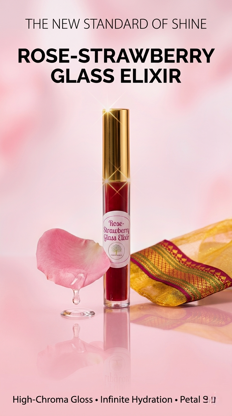 Rose & Strawberry High-Shine Lip Gloss